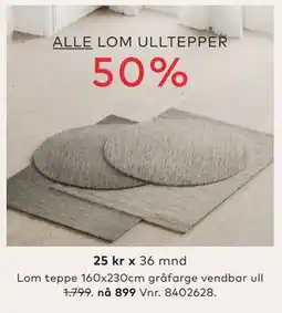 Skeidar Lom teppe, NOK 899 tilbud