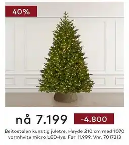 Skeidar Beitostølen kunstig juletre, NOK 7199 tilbud