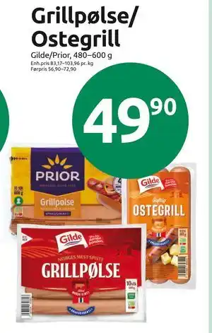 Grillpølse/ Ostegrill, NOK 49.9