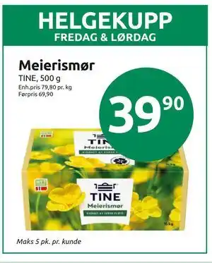 Meierismør, NOK 39.9