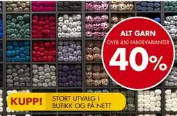 Sparkjøp ALT GARN tilbud