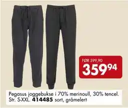 Sparkjøp Pegasus joggebukse I 70% merinoull, NOK 359.94 tilbud