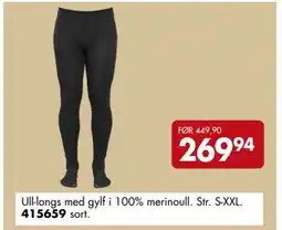 Sparkjøp Ull-longs med gylf I 100% merinoull, NOK 269.94 tilbud