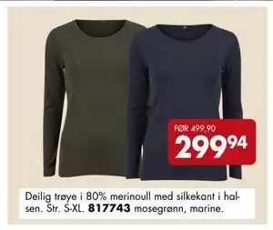Sparkjøp Deilig trøye, NOK 299.94 tilbud