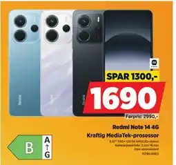 POWER Redmi Note 14 4G, NOK 1690 tilbud