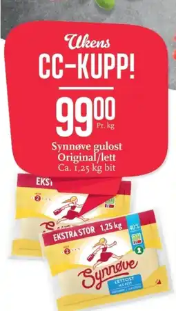 CC Mat Synnøve gulost Original/lett tilbud