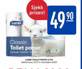 Rema 1000 Lambi toalettpapir 12-pk tilbud