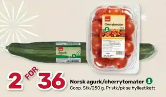 Coop Marked Norsk agurk/cherrytomater tilbud