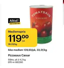 Storcash Pizzasaus Cæsar tilbud