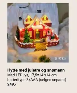 Europris Hytte med juletre og snømann, NOK 249 tilbud