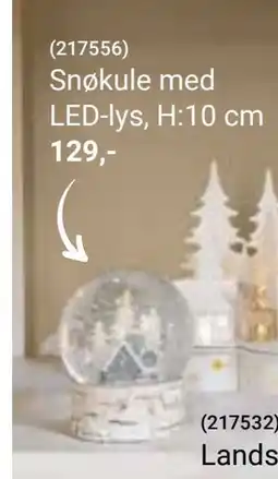 Europris Snøkule med LED-lys, H:10 cm, NOK 129 tilbud