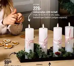 Europris Adventslys LED m/tall, NOK 229 tilbud