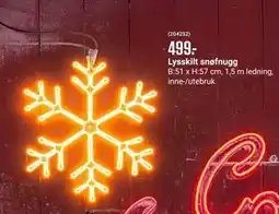 Europris Lysskilt snøfnugg, NOK 499 tilbud