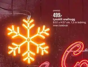 Europris Lysskilt snøfnugg, NOK 499 tilbud