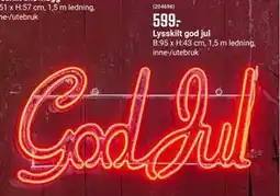 Europris Lysskilt god jul, NOK 599 tilbud