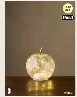 Europris Glasseple med lys, NOK 129 tilbud