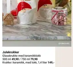 Europris Krukke i keramikk, med lokk, 1,4 liter, NOK 149 tilbud