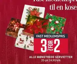Europris ALLE MØNSTREDE SERVIETTER, NOK 24.9 tilbud