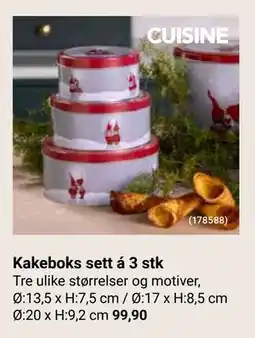 Europris Kakeboks sett á 3 stk, NOK 99.9 tilbud