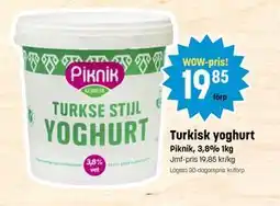 Eurocash Turkisk yoghurt, SEK 19.85 tilbud