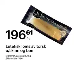 Storcash Lutefisk loins av torsk u/skinn og ben tilbud