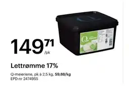 Storcash Lettrømme 17% tilbud