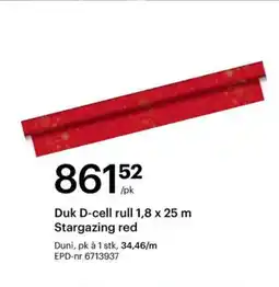 Storcash Duk D-cell rull 1,8 x 25 m Stargazing red tilbud
