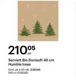 Storcash Serviett Bio Dunisoft 40 cm Humble trees tilbud