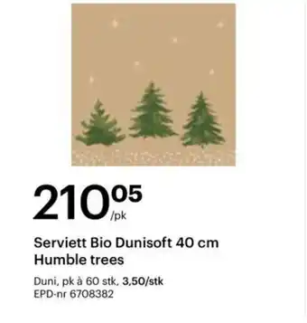 Storcash Serviett Bio Dunisoft 40 cm Humble trees tilbud