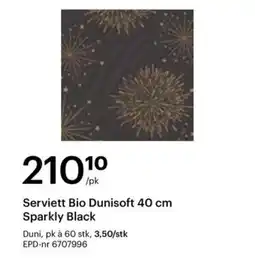 Storcash Serviett Bio Dunisoft 40 cm Sparkly Black tilbud