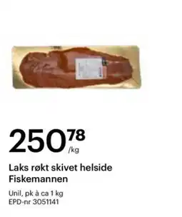 Storcash Laks røkt skivet helside Fiskemannen tilbud