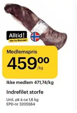 Storcash Indrefilet storfe tilbud