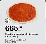 Storcash Pizzabunn amerikansk rå m/saus tilbud