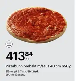 Storcash Pizzabunn prebakt m/saus tilbud