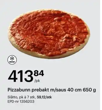 Storcash Pizzabunn prebakt m/saus tilbud