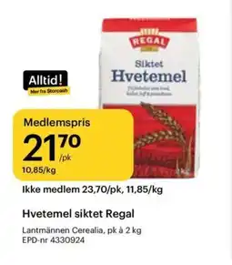 Storcash Hvetemel siktet Regal tilbud