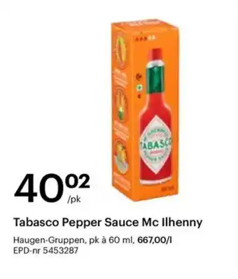 Storcash Tabasco Pepper Sauce Mc Ilhenny tilbud