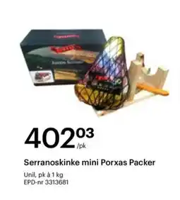 Storcash Serranoskinke mini Porxas Packer tilbud