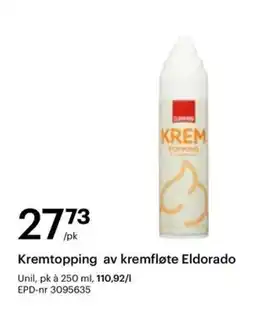 Storcash Kremtopping av kremfløte Eldorado tilbud