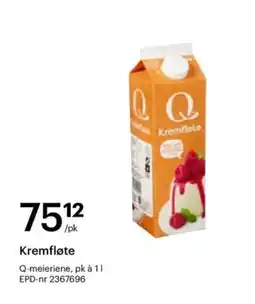 Storcash Q-meieriene Kremfløte tilbud