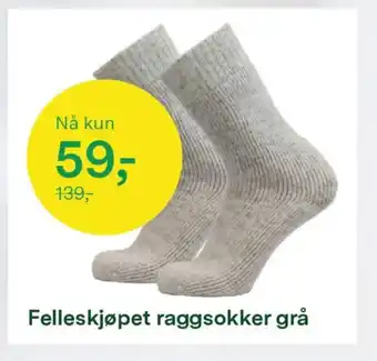 Felleskjøpet Felleskjøpet raggsokker grå tilbud