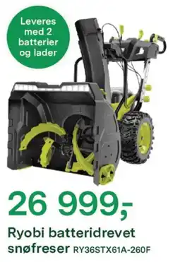 Felleskjøpet Ryobi batteridrevet snøfreser tilbud