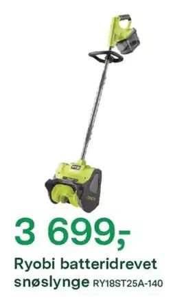 Felleskjøpet Ryobi batteridrevet snøslynge tilbud