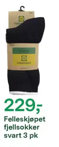 Felleskjøpet Felleskjøpet fjellsokker svart 3 pk tilbud