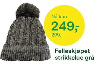 Felleskjøpet Felleskjøpet strikkelue grå tilbud