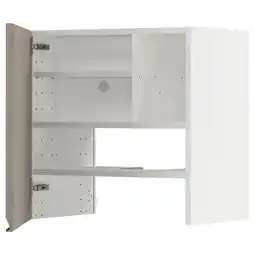 IKEA Metod Veggskap for ventilator hylle/dør, hvit/upplöv matt mørk beige, 60x60 cm tilbud