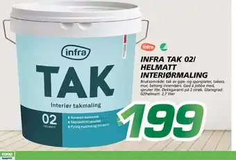 Coop Byggmix Infra Tak 02/ Helmatt interiørmaling tilbud