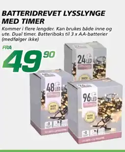 Coop Byggmix Batteridrevet lysslynge med timer tilbud