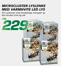 Coop Byggmix Microcluster Lyslenke med varmhvite led lys tilbud