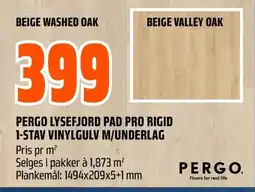 Coop Obs Pergo Lysefjord pad pro rigid 1-stav vinylgulv m/underlag tilbud